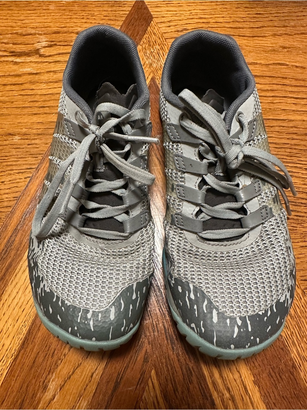 Merrell Women's grey barefoot trailrunners w/ Vibram soles